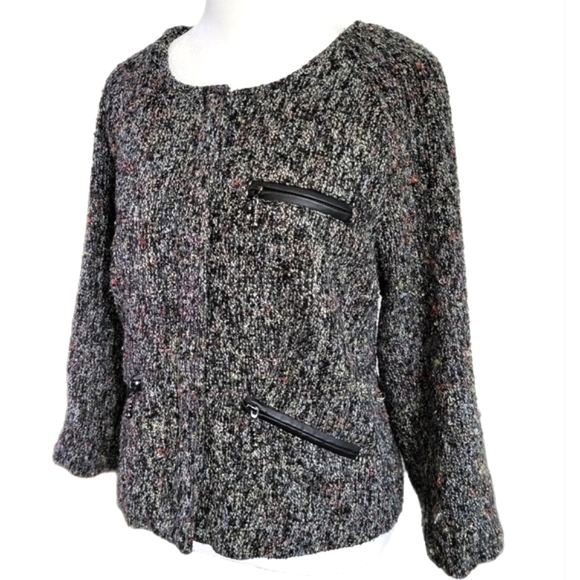 NWOT Sanctuary Anthropologie blazer, full zip jacket, zip pockets, Sz Lg - Picture 3 of 16